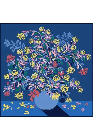 Jessie Zhao New York Silk Scarf of Night Flowers