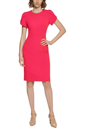Buy Calvin Klein women cutout scuba crepe sheath dress dark pink