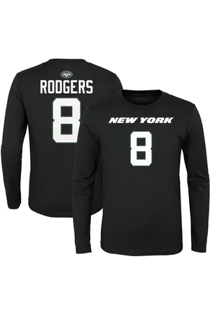 Outerstuff Big Boys Aaron Rodgers New York Jets Mainliner Player Name and Number Long Sleeve T-shirt