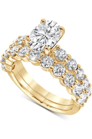 Badgley Mischka Certified Lab Grown Diamond Oval Bridal Set (3-3/8 ct. t.w.) in 14k Gold