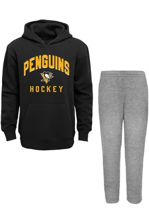 Outerstuff Toddler Boys Black, Heather Gray Pittsburgh Penguins Play by Play Pullover Hoodie and Pants Set - Black, Heather Gray