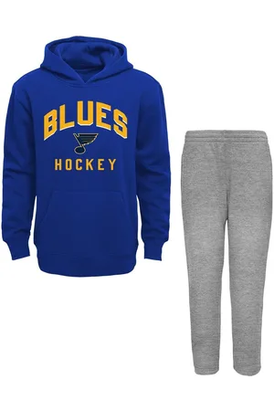 Outerstuff Toddler Boys Blue, Heather Gray St. Louis Blues Play by Play Pullover Hoodie and Pants Set - Blue, Heather Gray