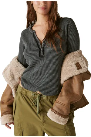 Lucky Brand Women's Long-Sleeve Knit Henley Top - Macy's