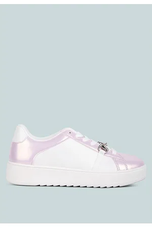 London Rag Women Nemo Contrasting Metallic Faux Leather Sneakers