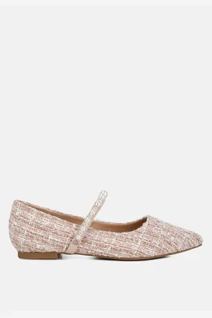 London Rag Mowie tweed mary jane ballet flats