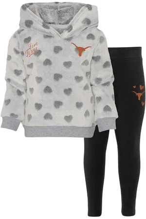 Outerstuff Girls Infant Gray, Black Texas Longhorns Heart To Heart Pullover Hoodie and Leggings Set - Gray, Black