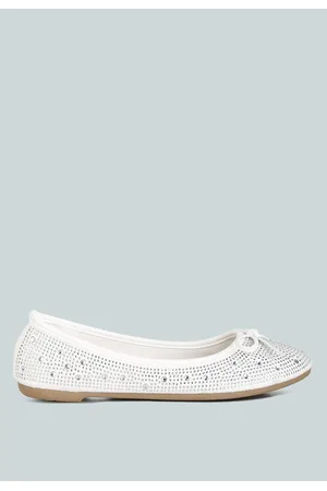 London Rag Womens hosana rhinestones and stud embellished ballet flats