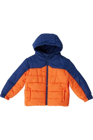 Bearpaw Bear paw Little Boys Color block Fleece Lined Puffer Coat with Hood