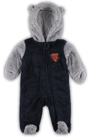 Outerstuff Baby Boys and Girls Navy, Gray Chicago Bears Game Nap Teddy Fleece Bunting Full-Zip Sleeper - Navy, Gray