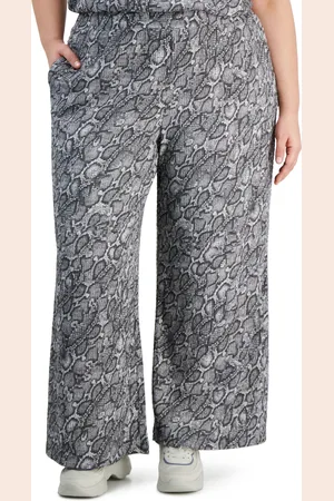 AVENUE Plus Size Cotton Cinch Print Capri Pants - Macy's
