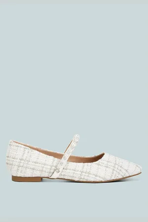 London Rag Mowie tweed mary jane ballet flats