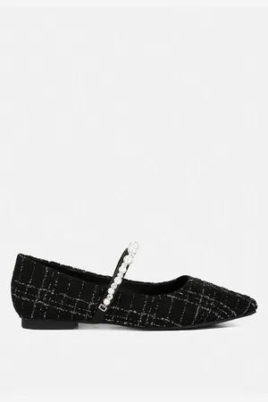 London Rag Mowie tweed mary jane ballet flats