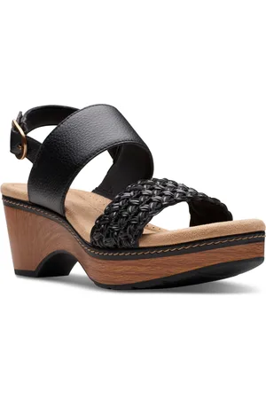 Clarks Seannah Step Woven Strap Clog-Style Platform Sandals