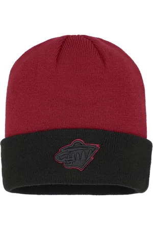 Outerstuff Youth Boys and Girls Red, Black Minnesota Wild Logo Outline Cuffed Knit Hat - Red, Black