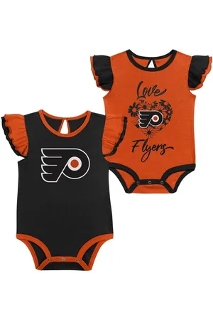 Outerstuff Baby Girls Orange, Black Philadelphia Flyers Two-Pack Training Bodysuit Set - Orange, Black