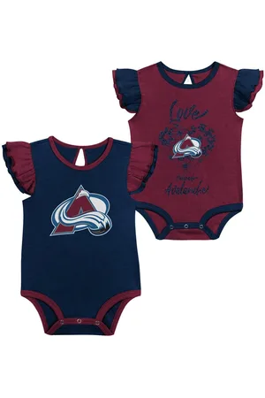 Outerstuff Baby Girls Burgundy, Navy Colorado Avalanche Two-Pack Training Bodysuit Set - Burgundy, Navy