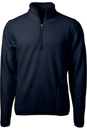 Cutter & Buck Cascade Eco Sherpa Fleece Mens Tall Quarter Zip Jacket