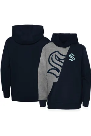 Outerstuff Little Boys and Girls Gray, Deep Sea Blue Seattle Kraken Unrivaled Pullover Hoodie - Gray, Deep Sea Blue