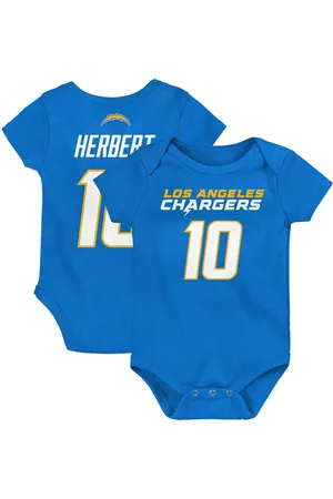 Outerstuff Baby Boys and Girls Justin Herbert Los Angeles Chargers Mainliner Player Name and Number Bodysuit