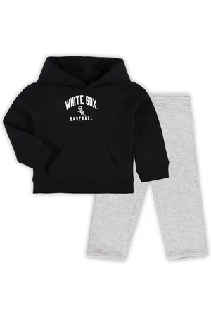 Outerstuff Baby Boys and Girls Black, Heather Gray Chicago White Sox Play by Play Pullover Hoodie and Pants Set - Black, Heather Gray