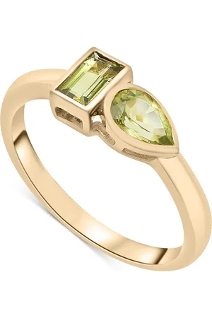 Audrey By Aurate Peridot (3/8 ct. t.w.) & Green Tourmaline Ring (1/3 ct. t.w.) Bezel Ring in Gold Vermeil, (Also available in Morganite & Pink Topaz)