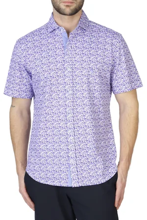 Tailorbyrd Retro Floral Knit Short Sleeve Shirt