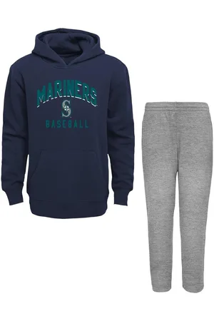 Outerstuff Baby Boys and Girls Navy, Heather Gray Seattle Mariners Play by Play Pullover Hoodie and Pants Set - Navy, Heather Gray
