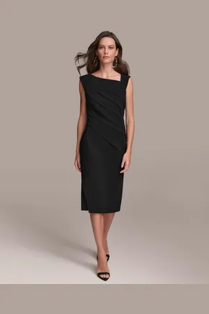 Donna Karan New York Pleated Cap Sleeve Sheath Dress