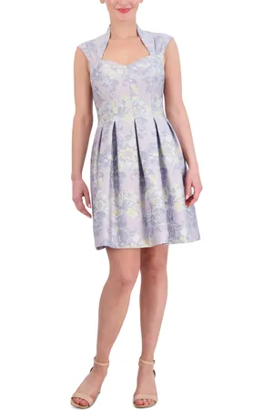 Vince Camuto Women's Signature Stretch Crepe Embroidered-Sleeve Shift Dress  - Macy's