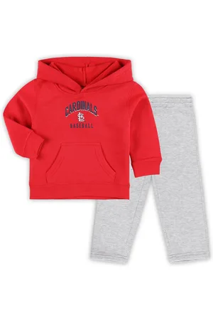 Outerstuff Baby Boys and Girls Red, Heather Gray St. Louis Cardinals Play by Play Pullover Hoodie and Pants Set - Red, Heather Gray