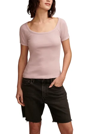 Lucky Brand Women's Embroidered Square Neck T-shirt - Macy's