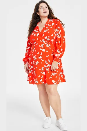 Nina Parker Trendy Plus Size Short-Sleeve Midi Mesh Dress - Macy's