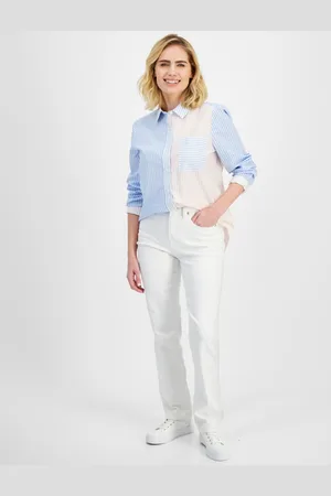 Style & Co Petite High-Rise Natural Straight-Leg Jeans, Petite & Petite Short, Created for Macy