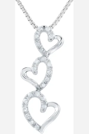 Marsala Diamond Triple Heart 18" Pendant Necklace (1/4 ct. t.w.) in