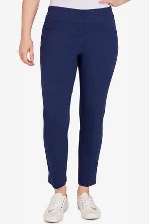 RUBY Petite Mid-Rise Pull-On Straight Solar Millennium Tech Ankle Pants