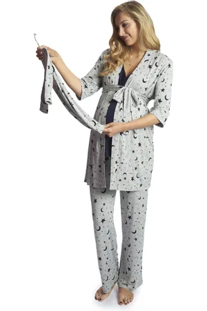 Everly Grey Maternity Analise During & After 5-Piece Maternity/Nursing Sleep Set