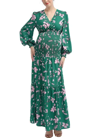 Kimi & Kai Maternity Floral Print Smocked Maxi Dress