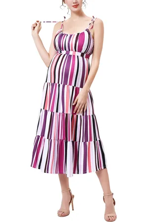 Kimi & Kai Maternity Fit and Flare Ruffle Dress