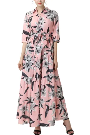 Kimi & Kai Maternity Matenrity Floral Print Nursing Maxi Shirt Dress