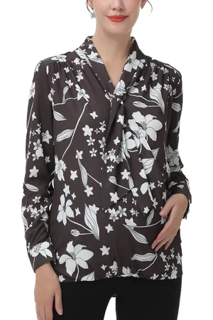 Kimi & Kai Maternity Tie Neck Nursing Blouse