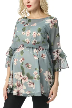 Kimi & Kai Maternity Floral Print Chiffon Nursing Blouse