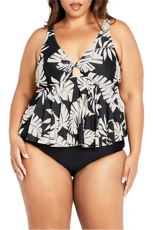 City Chic Plus Size Palma Print Tankini