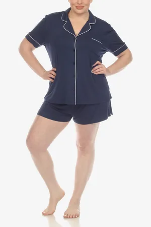 White Mark Plus Size 2 Pc. Short Sleeve Pajama Set