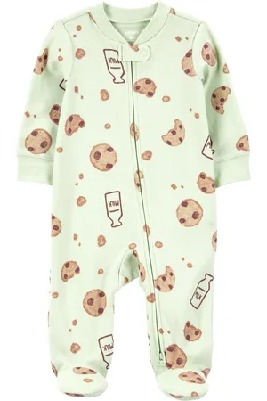 Carters Baby Boy or Baby Girls Printed 2-Way Zip Up Cotton Sleep and Play