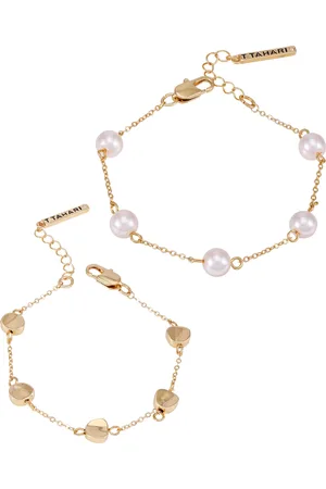 ELIE TAHARI Tone 2-Piece Imitation Pearl Line Bracelet Set