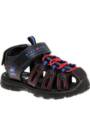 Beverly Hills Polo Club Toddler Hook and Loop Sport Sandals - Black/Red