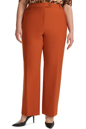 Calvin Klein Plus Size High Rise Straight Leg Pants