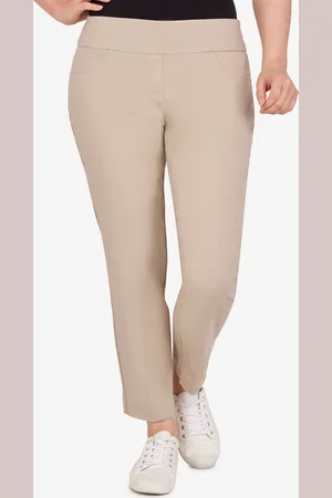 RUBY Petite Mid-Rise Pull-On Straight Solar Millennium Tech Ankle Pants