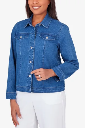 Alfred Dunner Petite Classic Fit Denim Jacket