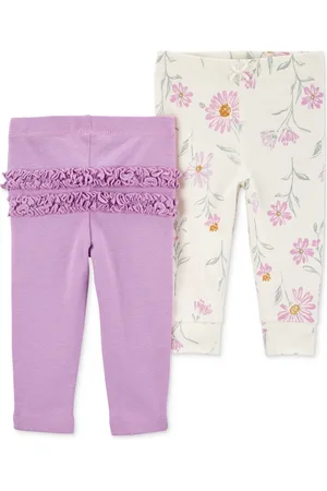 Carters Baby Girls 2 Pack Floral Pull On Pants